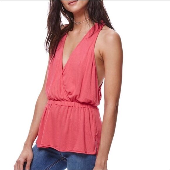 FREE PEOPLE We the Free | Heat Wave Pink Peplum Top Women’s Size Medium - Picture 1 of 8